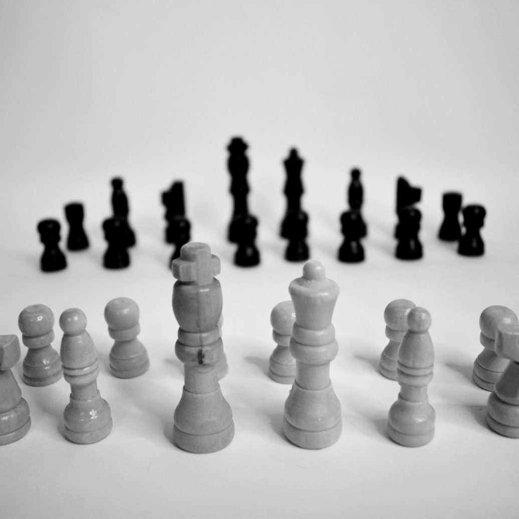 white and black chess piece